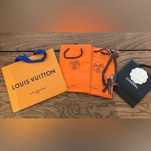Four authentic paper bags